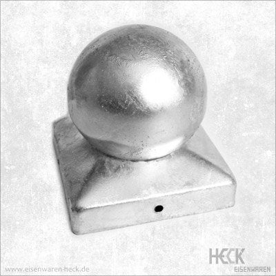 Pollmann 1 pc. post cap with ball, 71x71 mm, hot-dip galvanized