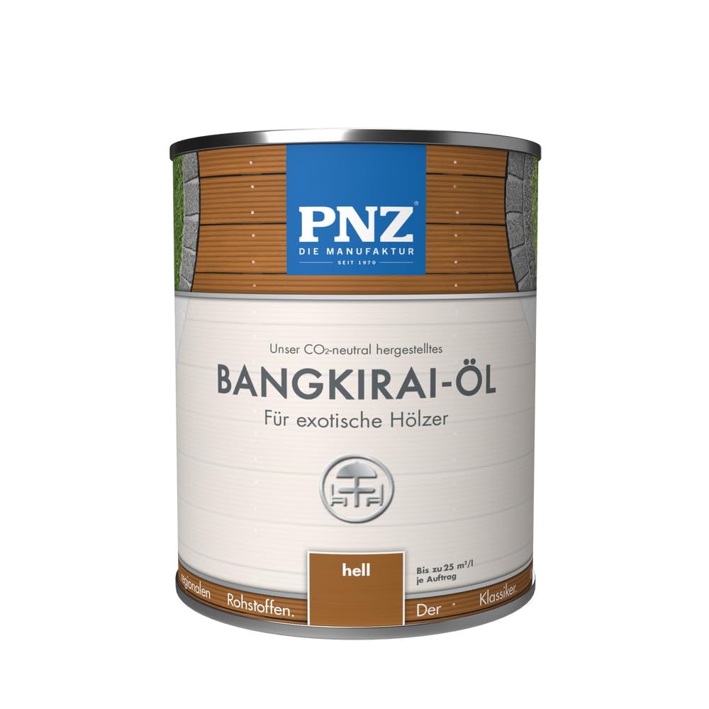 PNZ Bangkirai Öl - für Außen | Nachhaltig hergestellt mit regionalen Rohstoffen | Made in Germany | passend für Holzdeck, Holz-Terrasse, GartenMöbel, Gartenhaus, Zaun