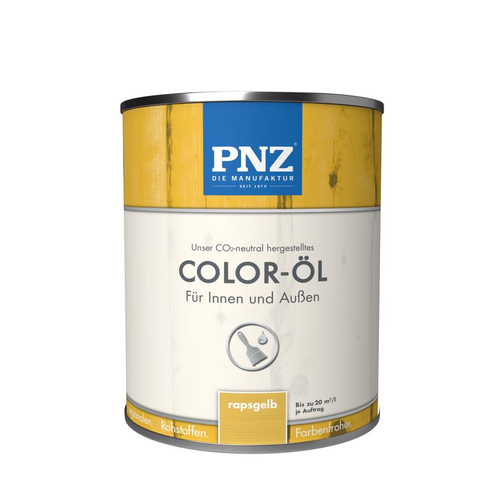 PNZ Color-Öl für Innen und Außen | lösemitttelfreies Farböl | Nachhaltig hergestellt mit regionalen Rohstoffen | für alle Hölzer, auch Bienenhäuser