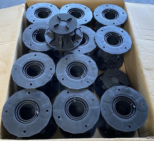 Justierbare Plattenlager Stelzlager für Terrassen-Platten - Höhenverstellbare Stellfüße für Keramik, Stein, Beton und Fliesen - 48 Stück, 65-140 mm