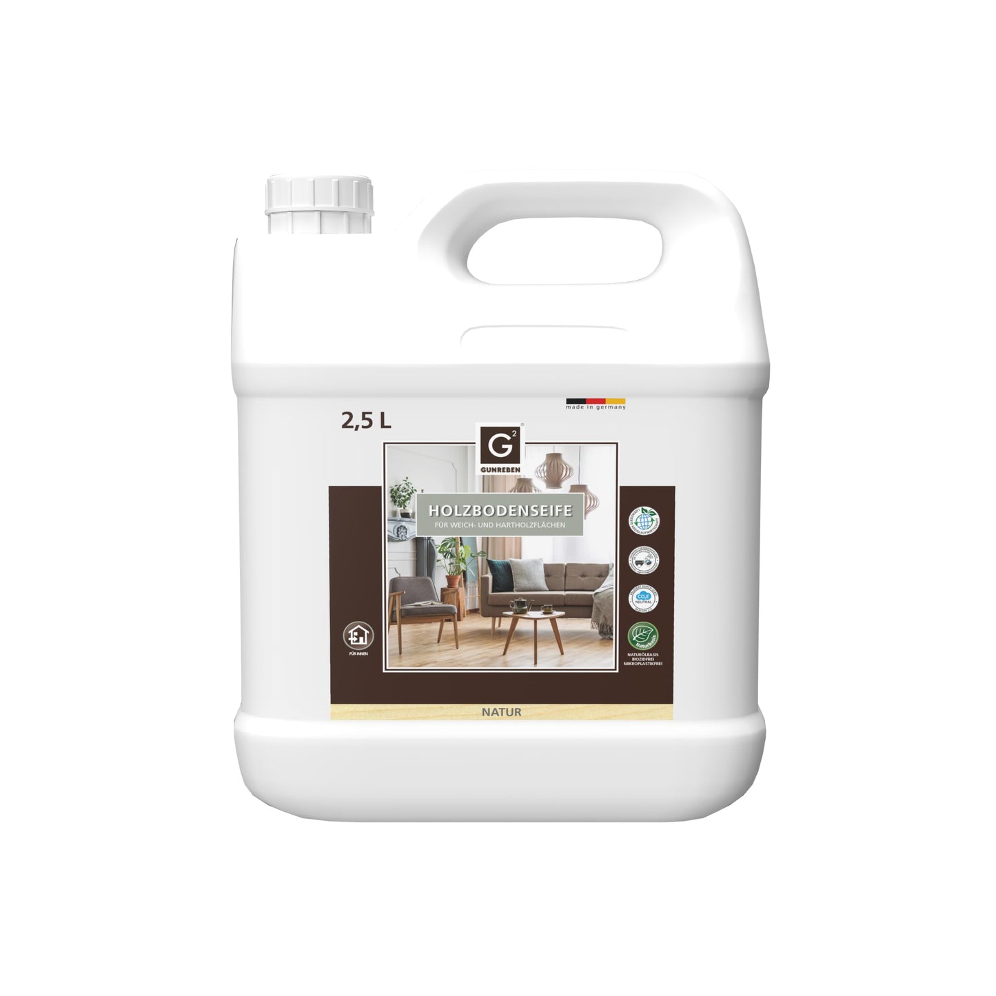 G² Wood Floor Soap Natural - 2.5L - Cleans and maintains wooden floors