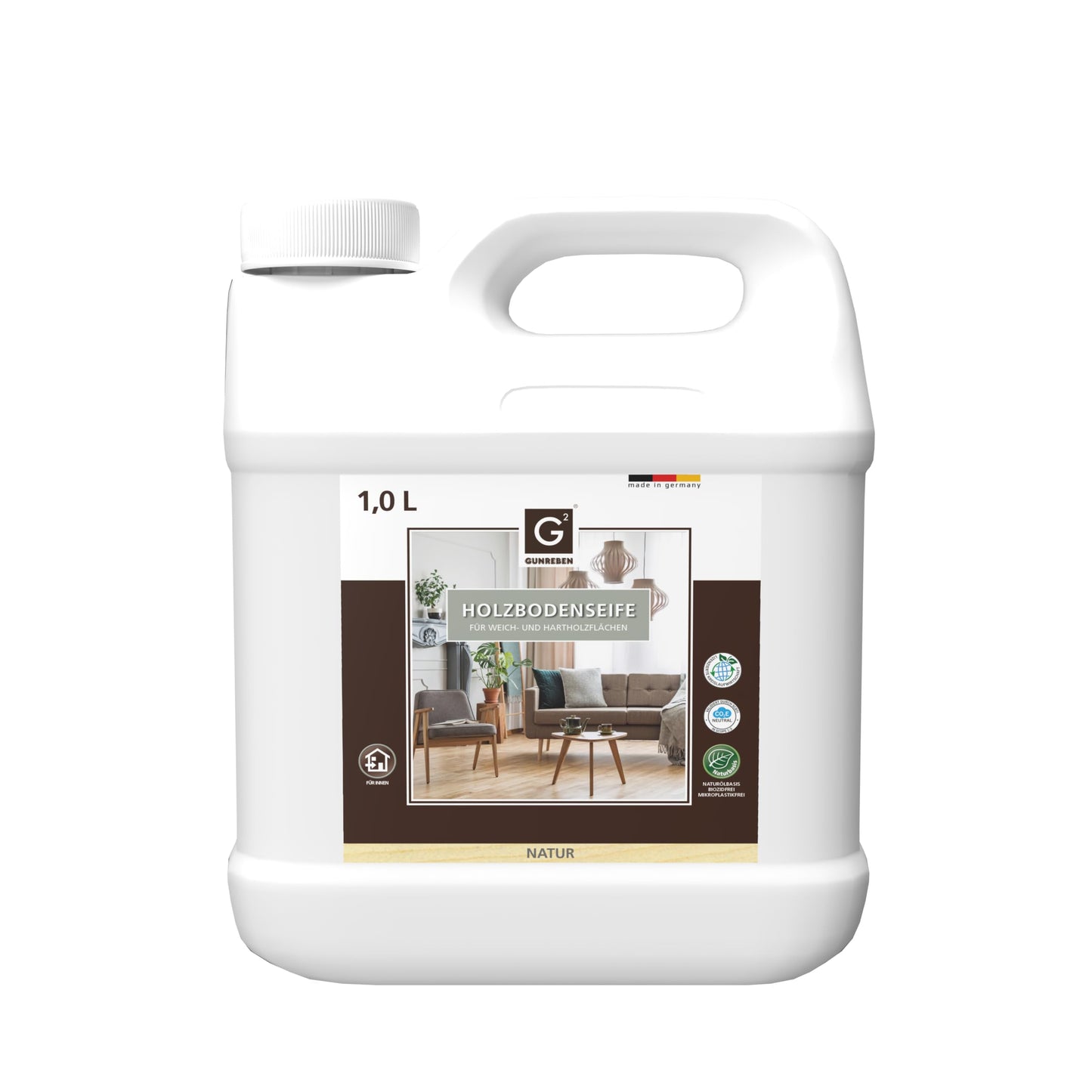 G² Wood Floor Soap Natural - 1.0L - Cleans and maintains wooden floors