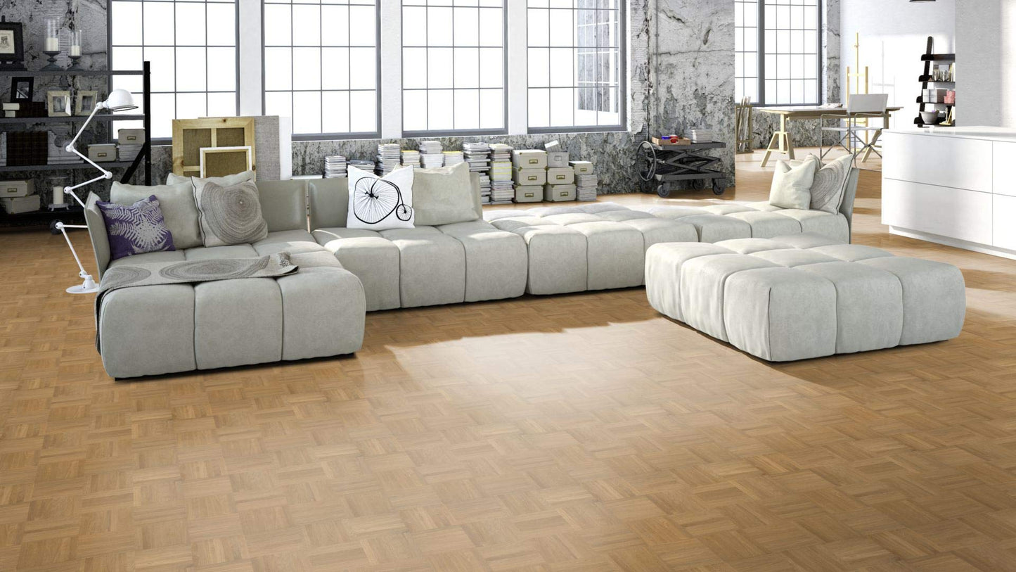 Mosaic parquet oak natural/Select 8mm - High-quality solid parquet - laying element cube - 4.10 sqm - 100% FSC®-certified