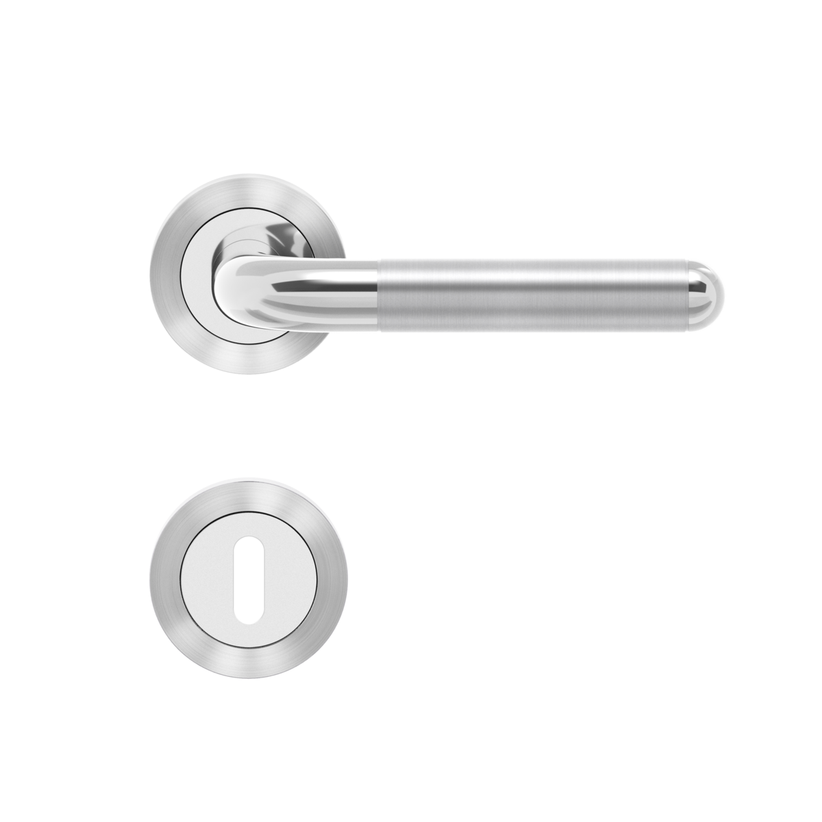 Karcher Design Drückergarnitur Lignano Steel ER34 | Edelstahl poliert / Edelstahl matt | BB-Ausführung