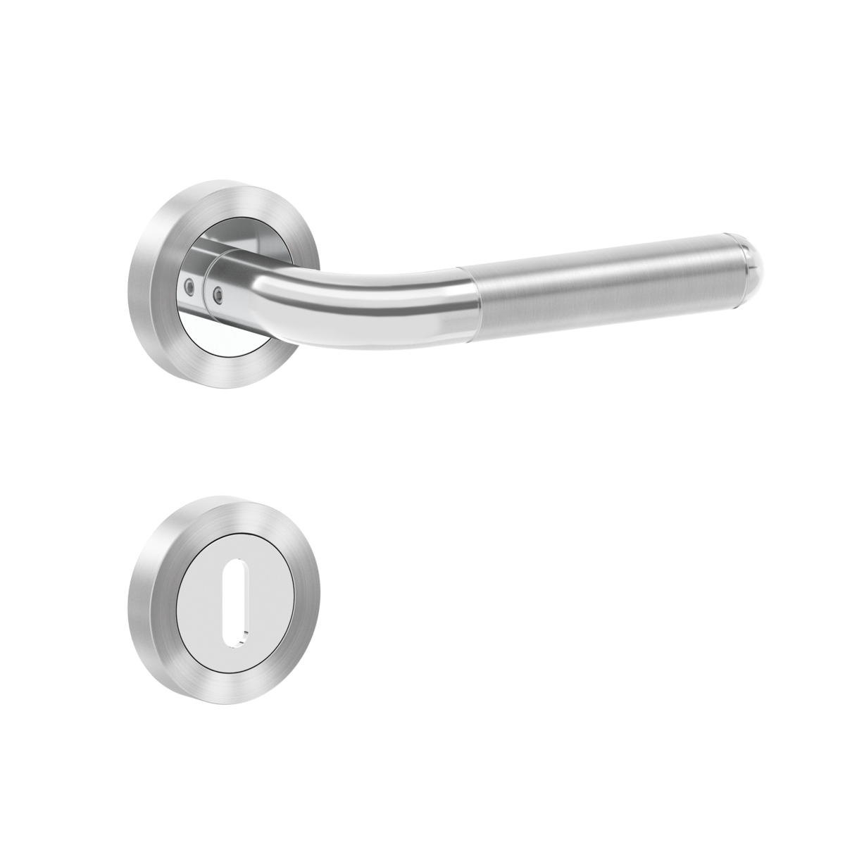 Karcher Design Drückergarnitur Lignano Steel ER34 | Edelstahl poliert / Edelstahl matt | BB-Ausführung
