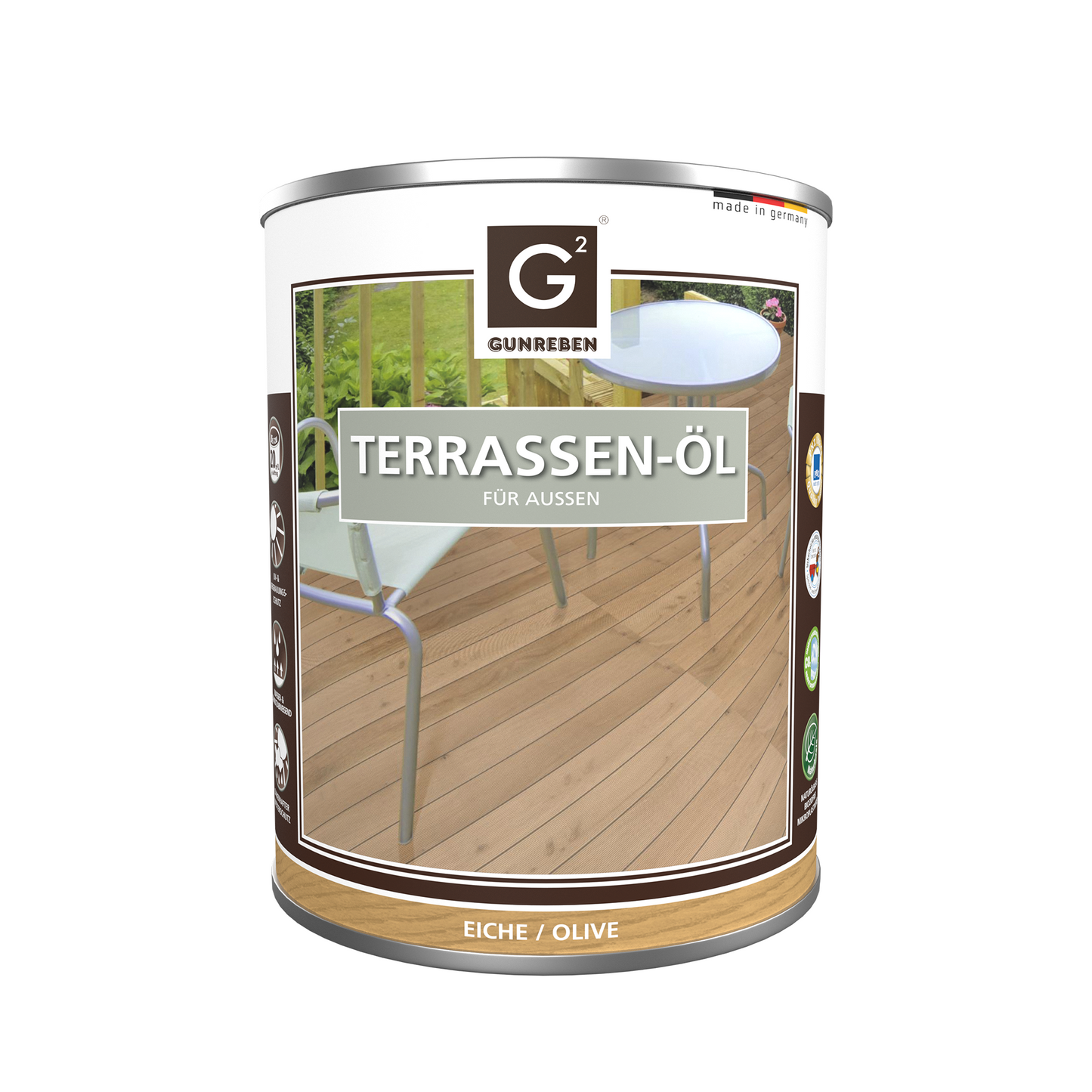 G2 Terrassen-Öl - Gebinde: 2,5 L - Eiche | Olive