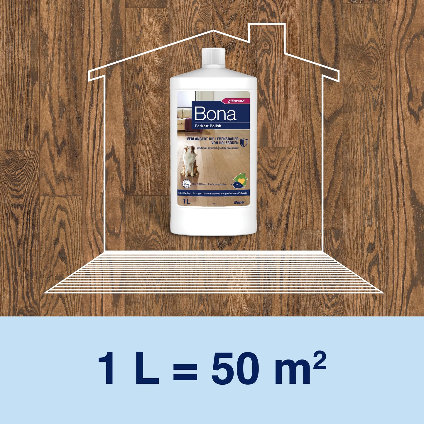 Bona Retail Parkett Polish Pflegemittel glänzend 1 Liter