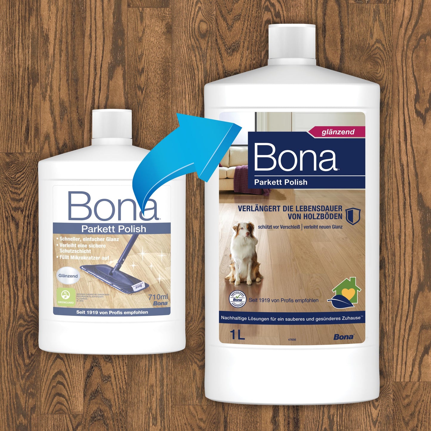 Bona Retail Parkett Polish Pflegemittel glänzend 1 Liter