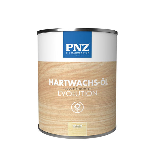 PNZ Hartwachsöl evolution farblos | Nachhaltig hergestellt mit regionalen Rohstoffen | besonders strapazierfähig | Arbeitsplatten, Holzmöbel, Holz-Boden, Gebinde:0.25L, Farbe:matt