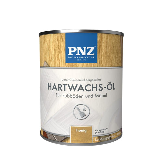 PNZ hard wax oil for indoors | Sustainably produced with regional raw materials | Made in Germany | suitable for worktops, wooden furniture, parquet, wooden floors, container: 10L, color: honey