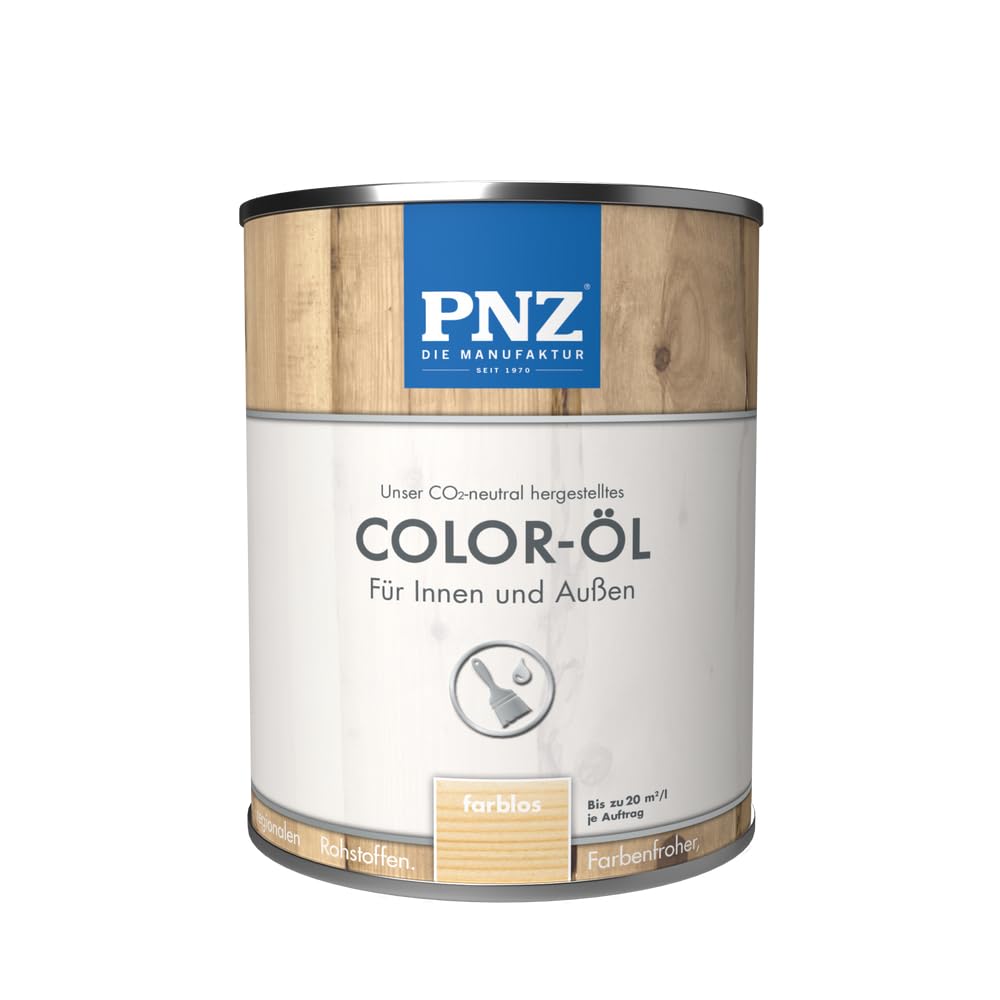 PNZ Color-Öl für Innen und Außen | Farböl für Holz | für Möbel, Böden, Gartenholz & Bienenhäuser - farblos / 0.25L