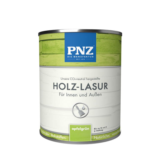 PNZ Holzlasur für Innen und Außen | lösemitttelfreie Farblasur | Nachhaltig hergestellt mit regionalen Rohstoffen | für alle Hölzer, auch Bienenhäuser, Gebinde:0.75L, Farbe:apfelgrün