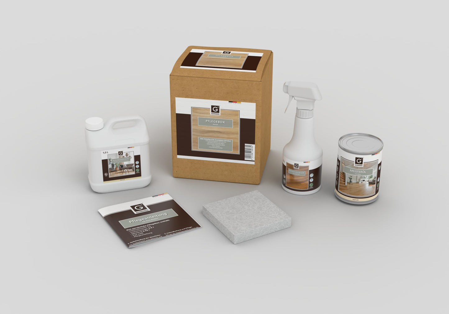 G² Care Box Natural - Complete set for cleaning and caring for wooden floors