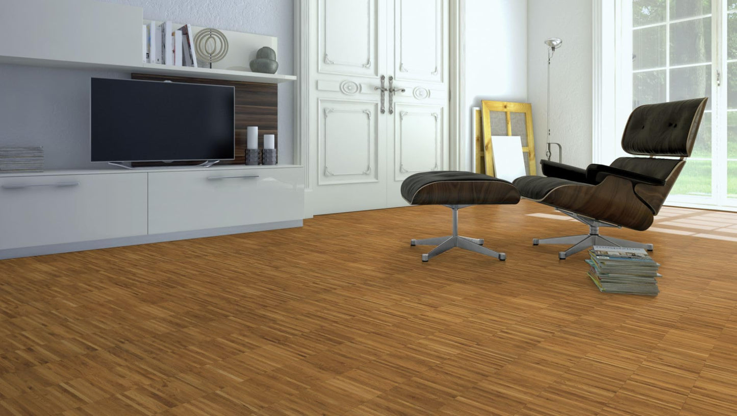 Vertical lamella parquet oak industrial 16mm - High-quality solid parquet - Installation elements