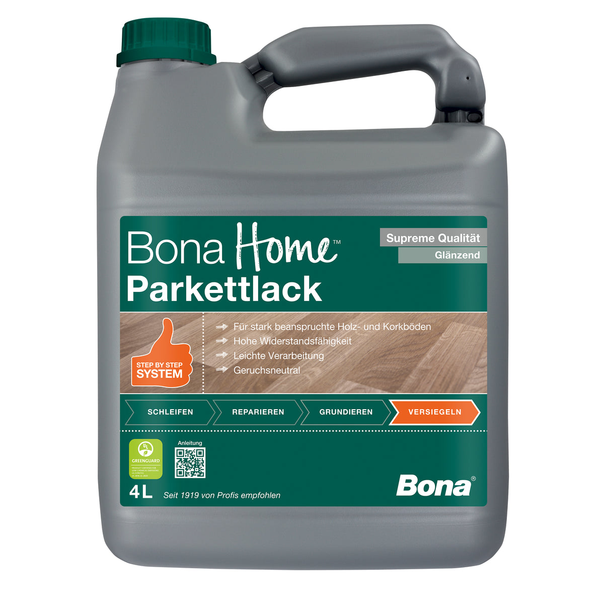 Bona Home Parkettlack Supreme Versiegelung glänzend 4 Liter