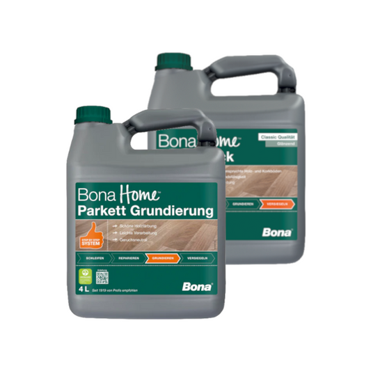 Bona Home Parkettlack & Grundierung – Perfektes Schutz-Bundle für Ihren Boden (4 Liter; glänzend)