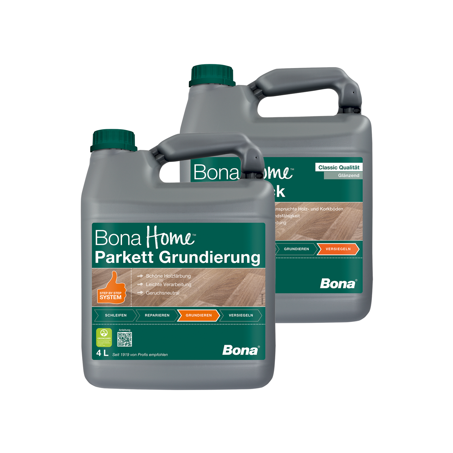 Bona Home Parkettlack & Grundierung – Perfektes Schutz-Bundle für Ihren Boden (4 Liter; glänzend)