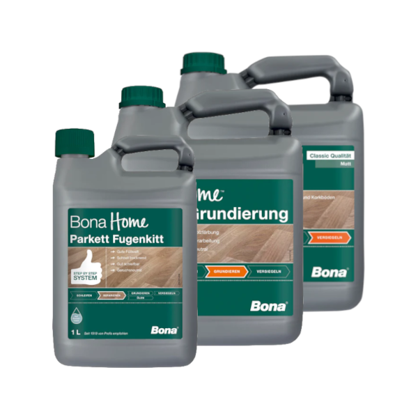 Bona Home Komplett-Bundle – Fugenkitt, Grundierung & Parkettlack (matt)