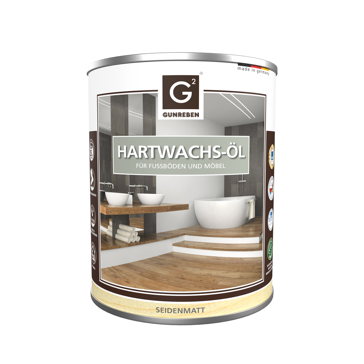 G2 Hartwachs-Öl - Seidenmatt / 0,75 Liter
