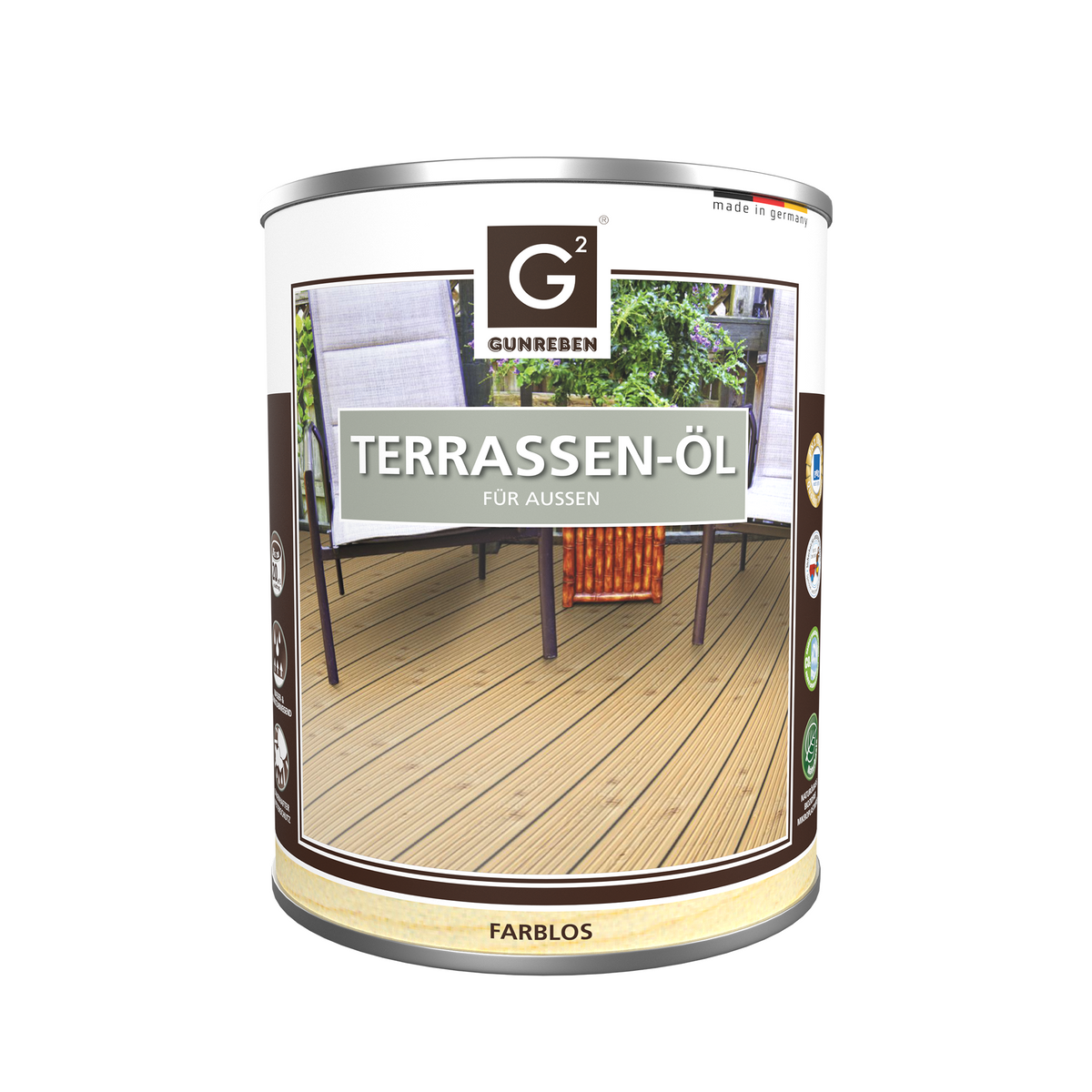 G2 Terrassen-Öl - Gebinde: 2,5 L - farblos