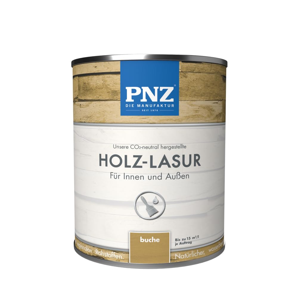PNZ Holzlasur für Innen und Außen | Gebinde 0,25L | lösemitttelfreie Farblasur | Nachhaltig hergestellt mit regionalen Rohstoffen | für alle Hölzer, auch Bienenhäuser