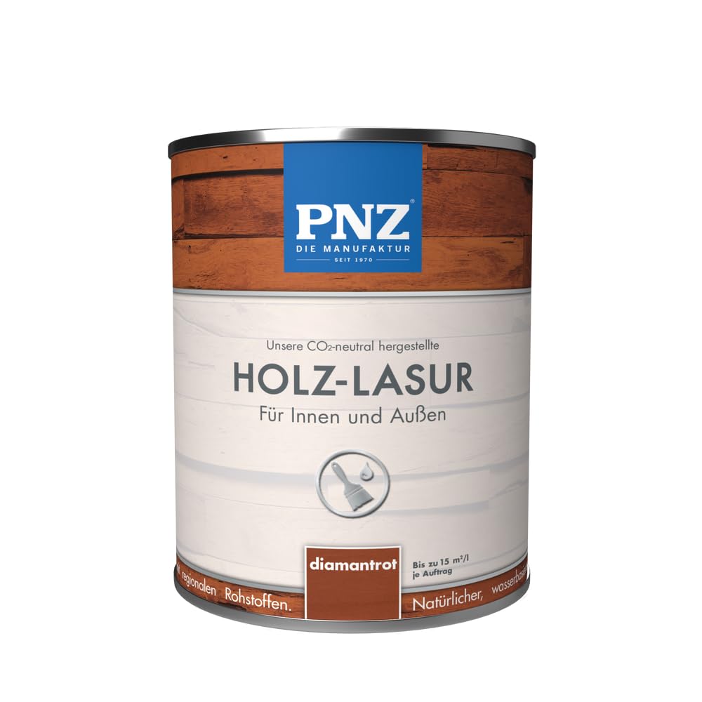 PNZ Holzlasur für Innen und Außen | Gebinde 0,25L | lösemitttelfreie Farblasur | Nachhaltig hergestellt mit regionalen Rohstoffen | für alle Hölzer, auch Bienenhäuser