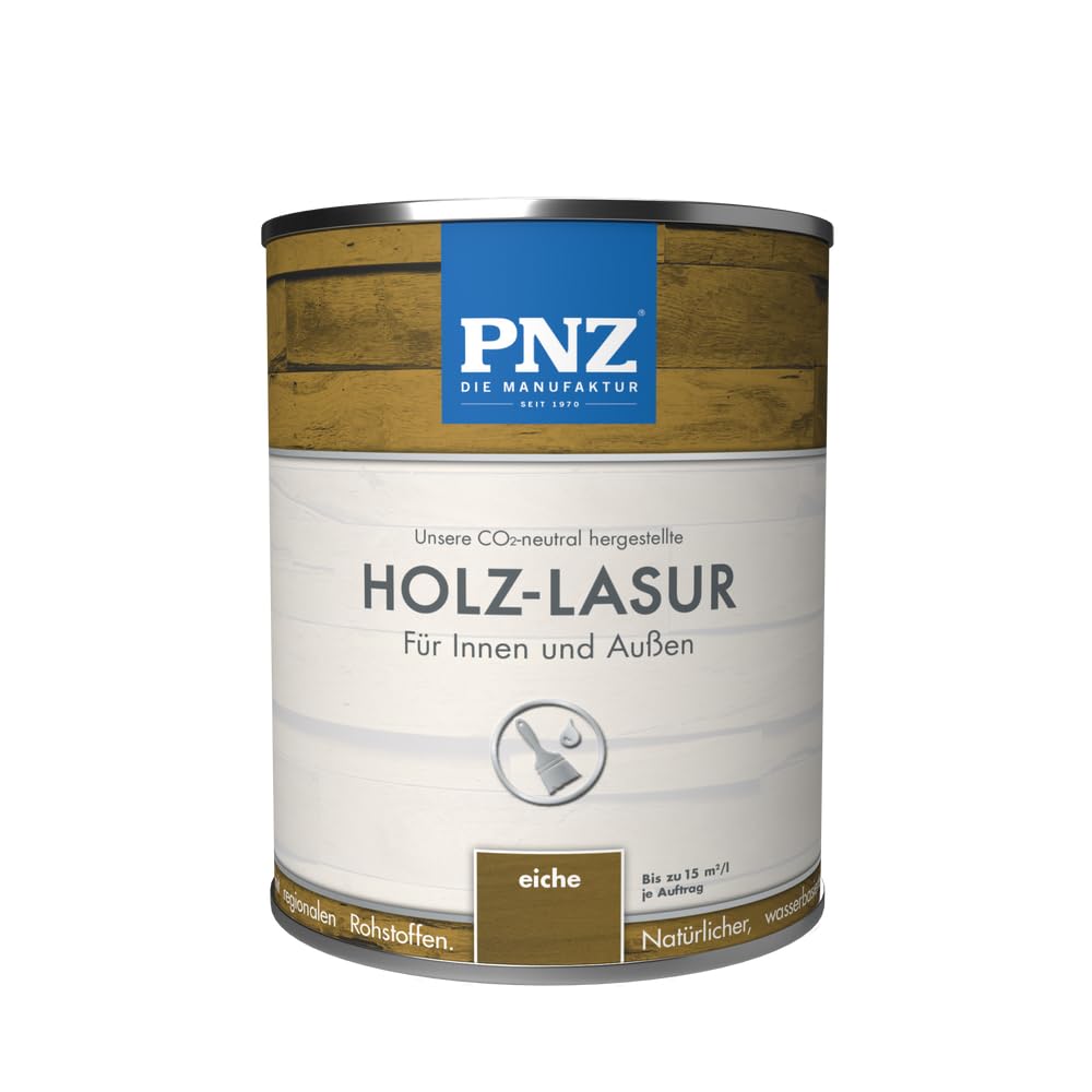 PNZ Holzlasur für Innen und Außen | Gebinde 0,25L | lösemitttelfreie Farblasur | Nachhaltig hergestellt mit regionalen Rohstoffen | für alle Hölzer, auch Bienenhäuser