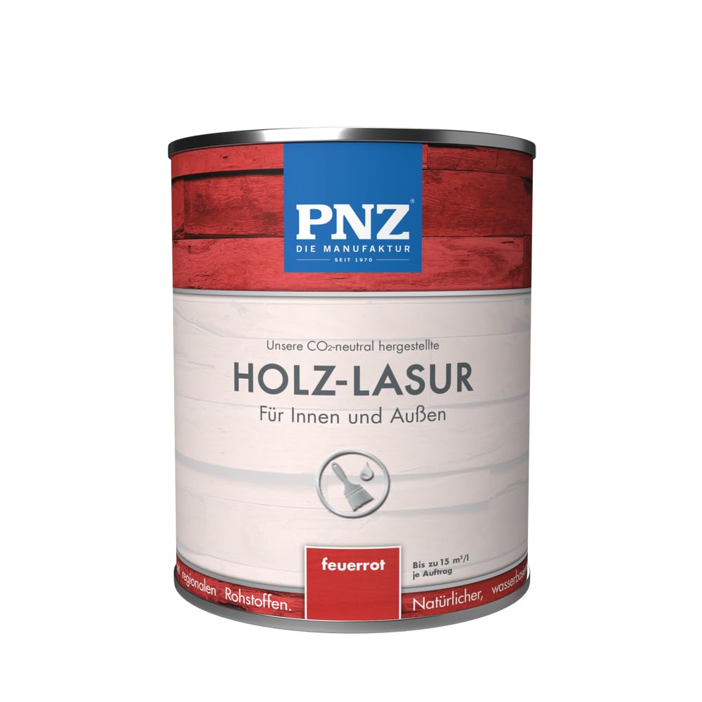 PNZ Holzlasur für Innen und Außen | Gebinde 0,25L | lösemitttelfreie Farblasur | Nachhaltig hergestellt mit regionalen Rohstoffen | für alle Hölzer, auch Bienenhäuser