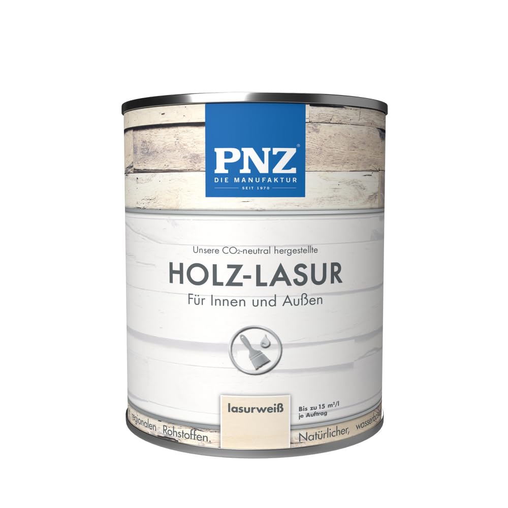 PNZ Holzlasur für Innen und Außen | Gebinde 0,25L | lösemitttelfreie Farblasur | Nachhaltig hergestellt mit regionalen Rohstoffen | für alle Hölzer, auch Bienenhäuser