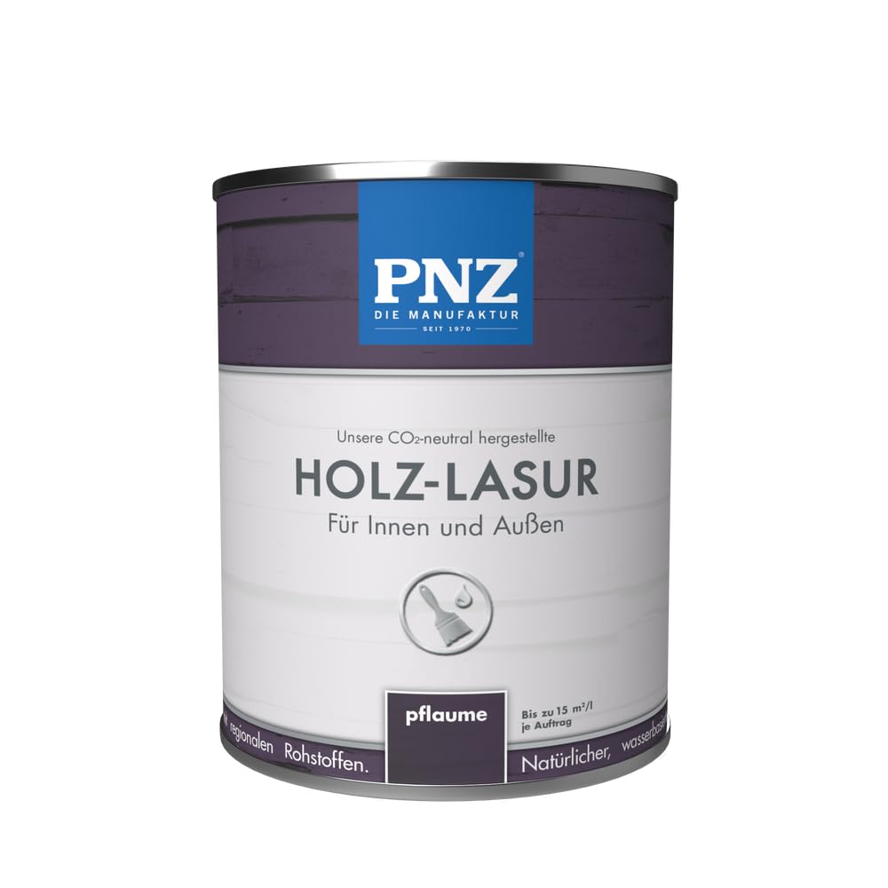 PNZ Holzlasur für Innen und Außen | Gebinde 0,25L | lösemitttelfreie Farblasur | Nachhaltig hergestellt mit regionalen Rohstoffen | für alle Hölzer, auch Bienenhäuser