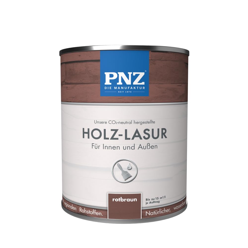 PNZ Holzlasur für Innen und Außen | Gebinde 0,25L | lösemitttelfreie Farblasur | Nachhaltig hergestellt mit regionalen Rohstoffen | für alle Hölzer, auch Bienenhäuser