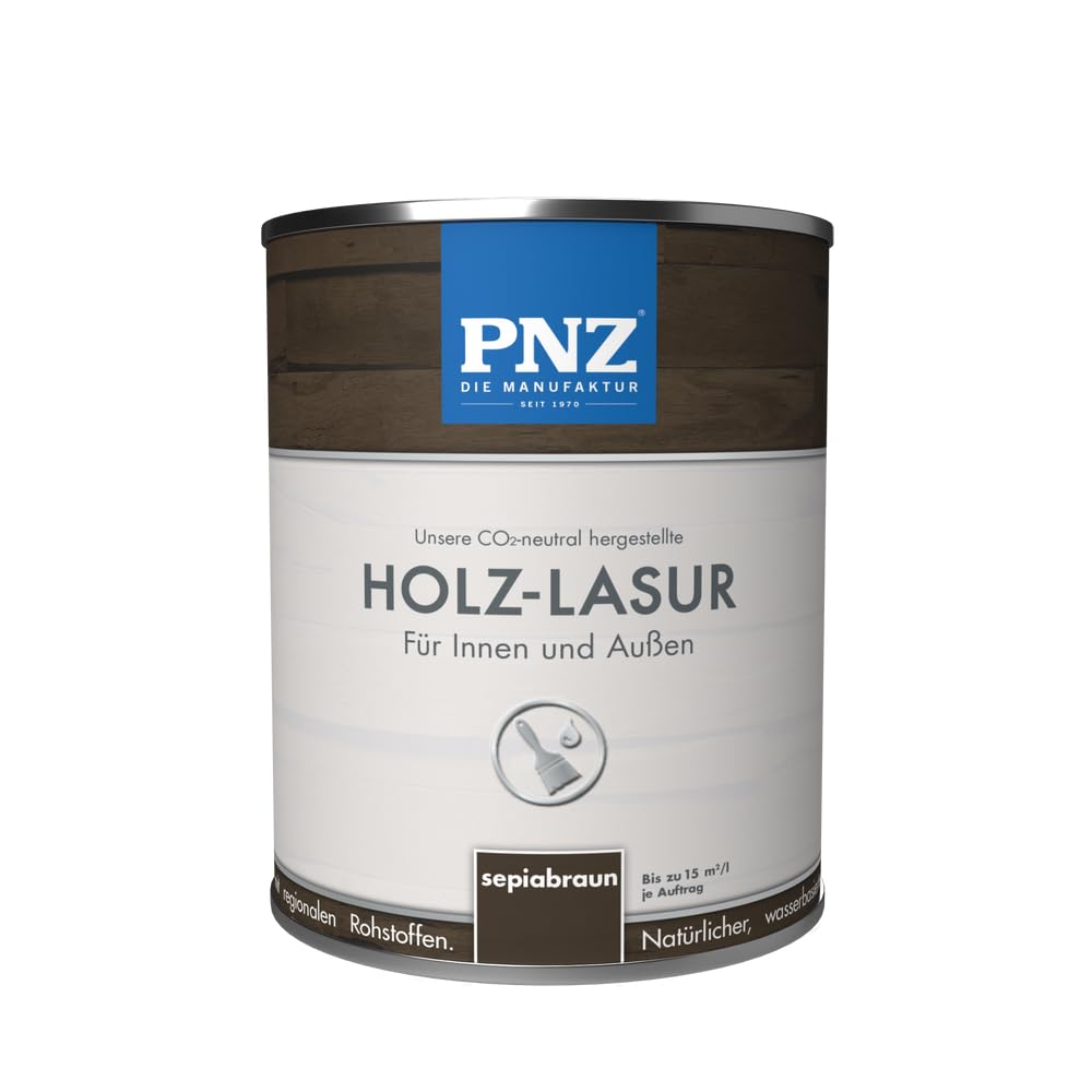 PNZ Holzlasur für Innen und Außen | Gebinde 0,25L | lösemitttelfreie Farblasur | Nachhaltig hergestellt mit regionalen Rohstoffen | für alle Hölzer, auch Bienenhäuser