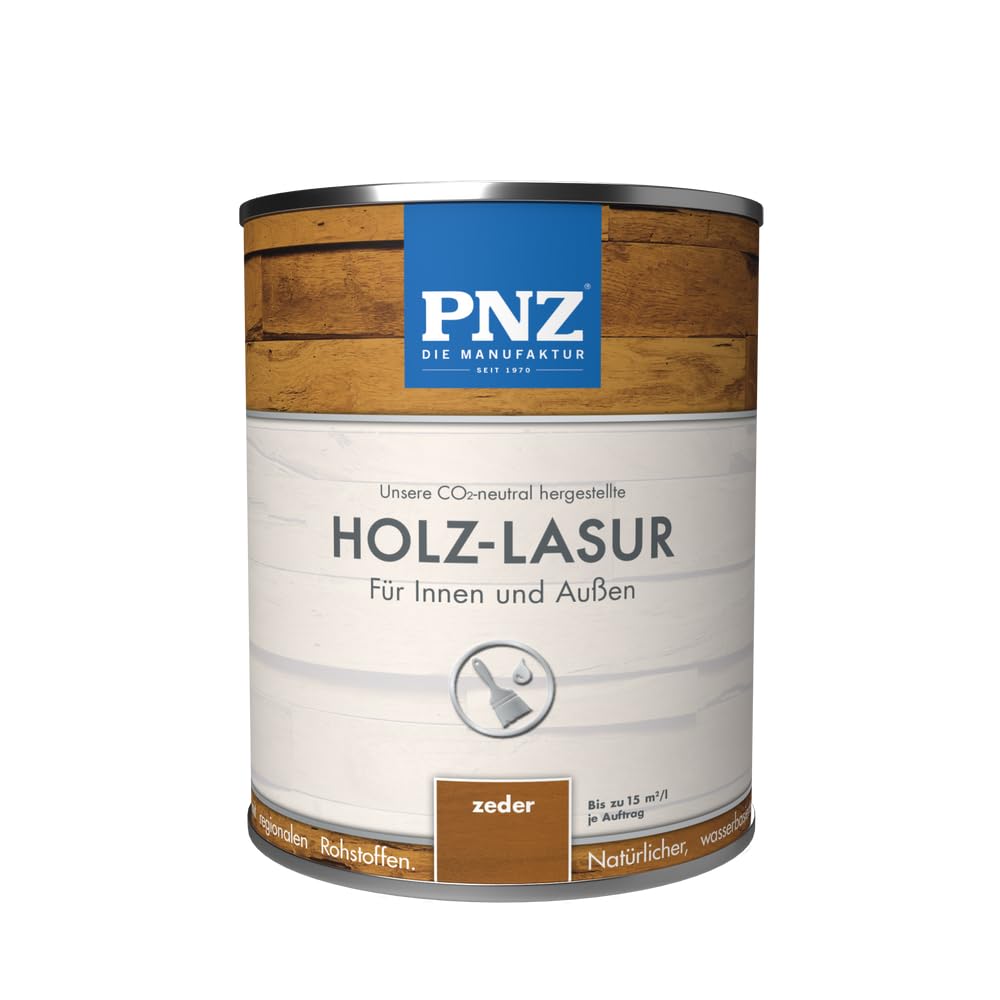 PNZ Holzlasur für Innen und Außen | Gebinde 0,25L | lösemitttelfreie Farblasur | Nachhaltig hergestellt mit regionalen Rohstoffen | für alle Hölzer, auch Bienenhäuser