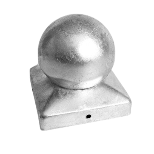 Pollmann 1 pc. post cap with ball, 71x71 mm, hot-dip galvanized