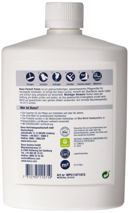 Bona Retail Parkett Polish Pflegemittel glänzend 0,71 Liter