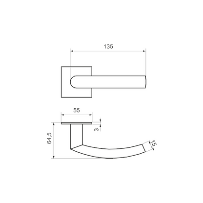 Griffwelt Drückergarnitur | Salerno FQ0113 | Edelstahl matt | BB-Ausführung