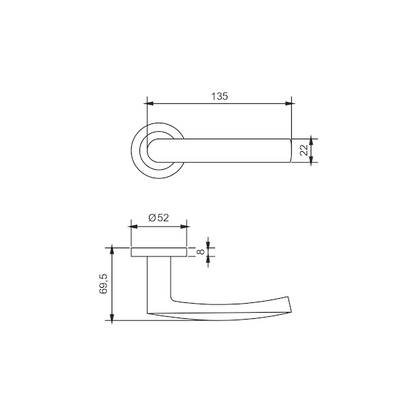 Griffwelt Drückergarnitur | Salerno RG0113 | Edelstahl matt | BB-Ausführung