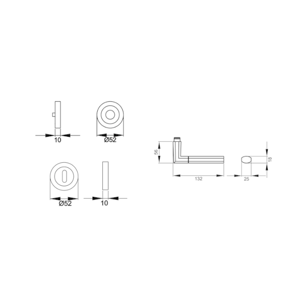 Karcher Design Drückergarnitur | Oregon ER 48 | Edelstahl poliert / Edelstahl matt | BB-Ausführung