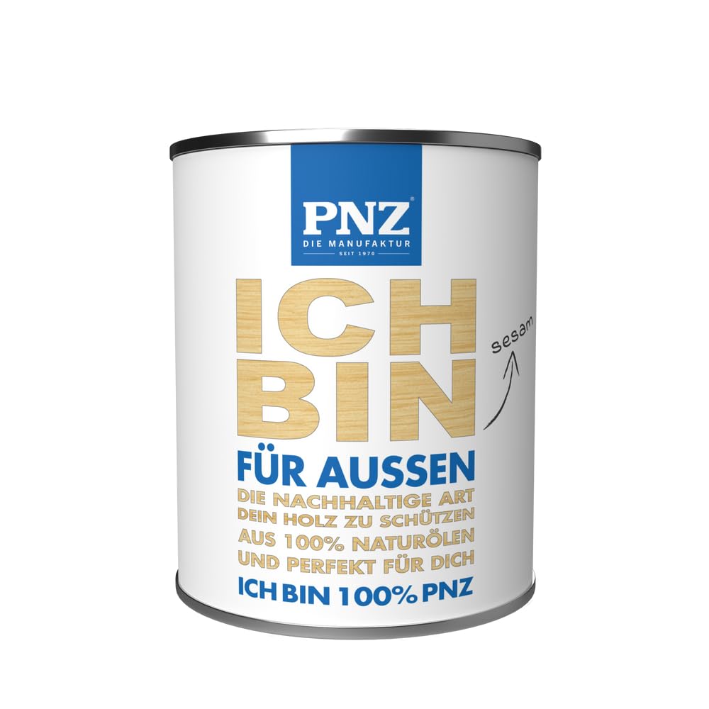 The PNZ oil for outdoors | with over 95% renewable raw materials | Made in Germany | Wooden deck, wooden terrace, windows, doors, garden houses, play equipment